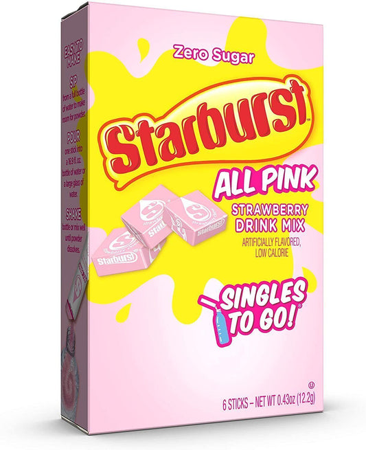 Starburst Drink Mix (sugar free powder) - 4 Flavour Choices - 6 Servings