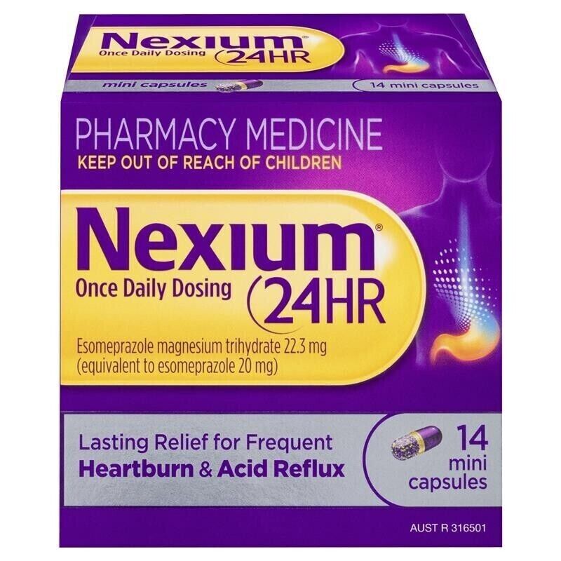 Nexium 24HR Esomeprazole 20mg Heartburn Relief Acid Reflux - 42 Mini Capsules