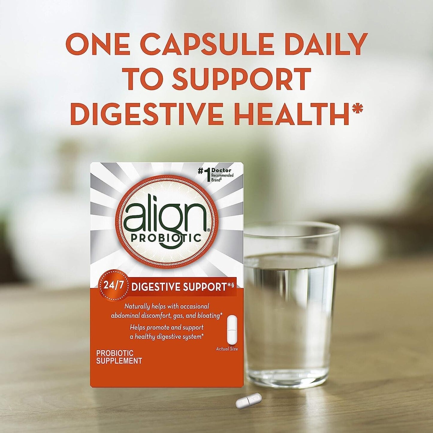 Align Probiotic Supplement 1-Billion CFU Daily Digestive Health Support 42 Caps
