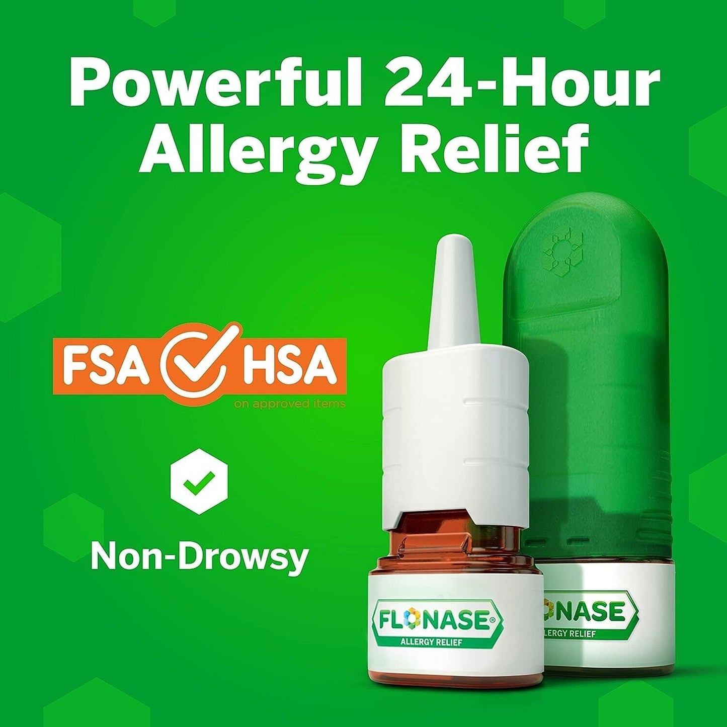 Flonase Allergy & Hayfever Nasal Spray 24HR Relief Non-Drowsy Formula 72 Sprays