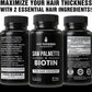 SAW PALMETTO 1000 mg + BIOTIN 10000 mcg HAIR GROWTH VITAMINS DHT BLOCKER 60 CAPS