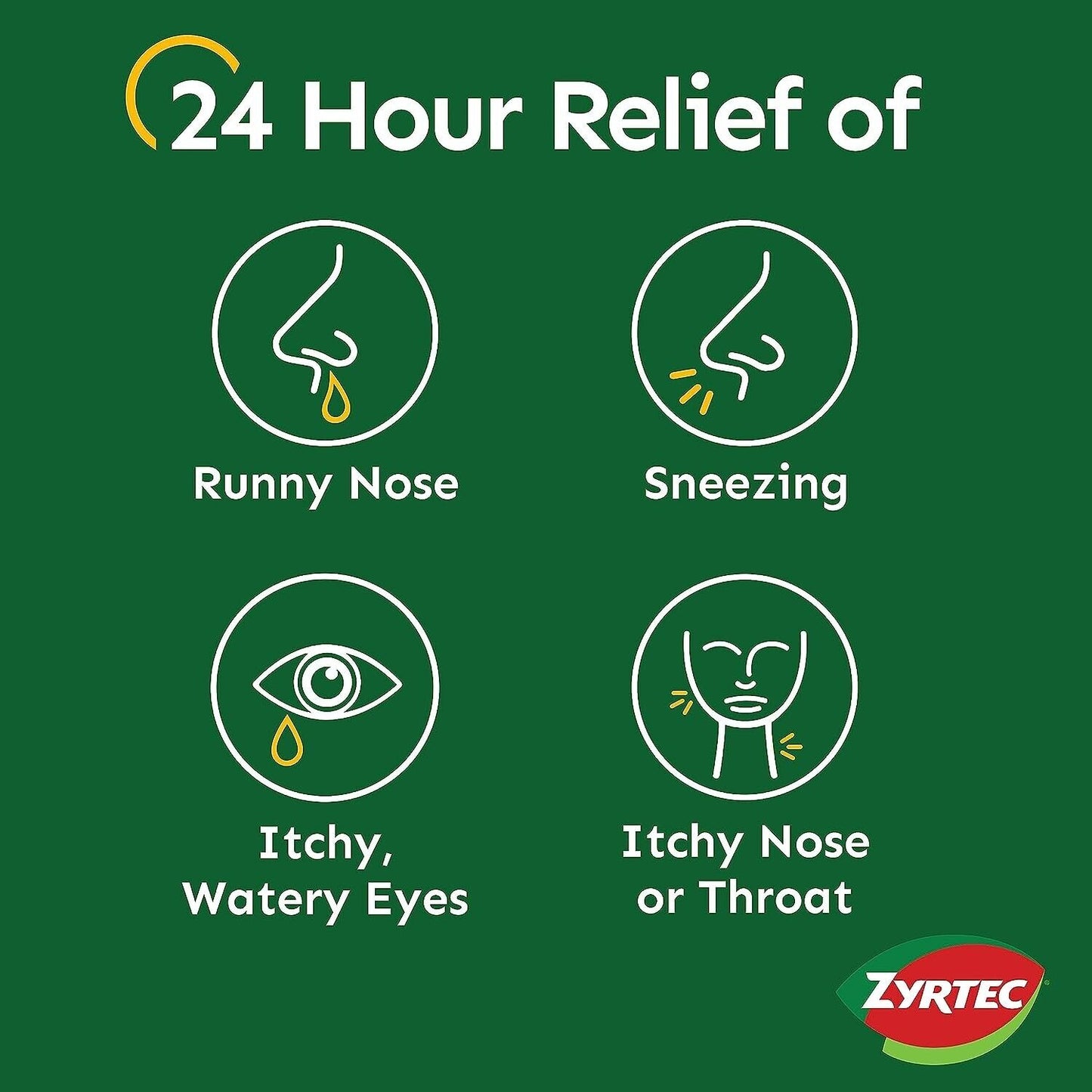 ZYRTEC CETIRIZINE 10MG 24HR ALLERGY & HAYFEVER RELIEF 60 TABLETS EXP. 05/2025
