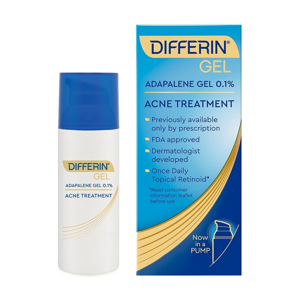 Differin 0.1% Adapalene Gel Maximum Strength Acne Treatment 45g | Pump Bottle