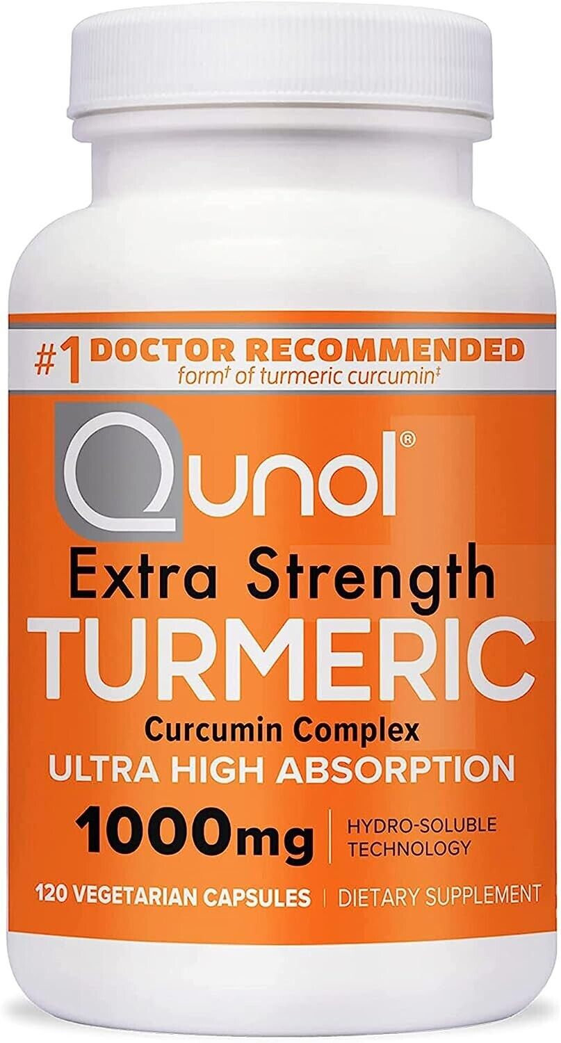 QUNOL EXTRA STRENGTH Turmeric 1000mg Healthy Inflammation Joint Support 120 Caps