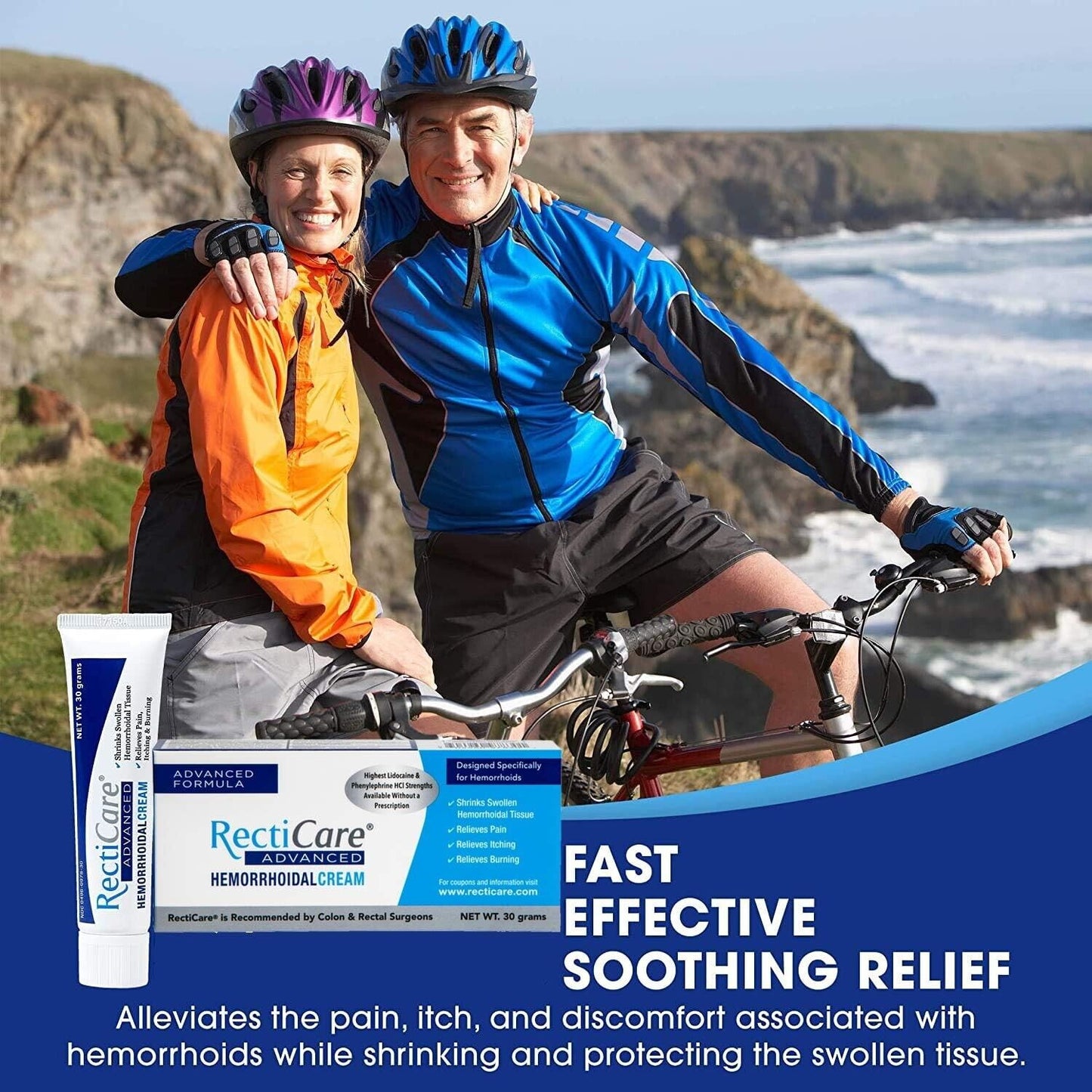 RectiCare ADVANCED Hemorrhoidal Cream Rapid Pain Relief 30g - FREE EXPRESS POST