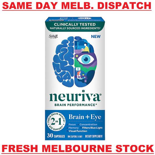NEURIVA Brain Performance for Brain & Eye Health Memory Eyesight Support 30 Caps