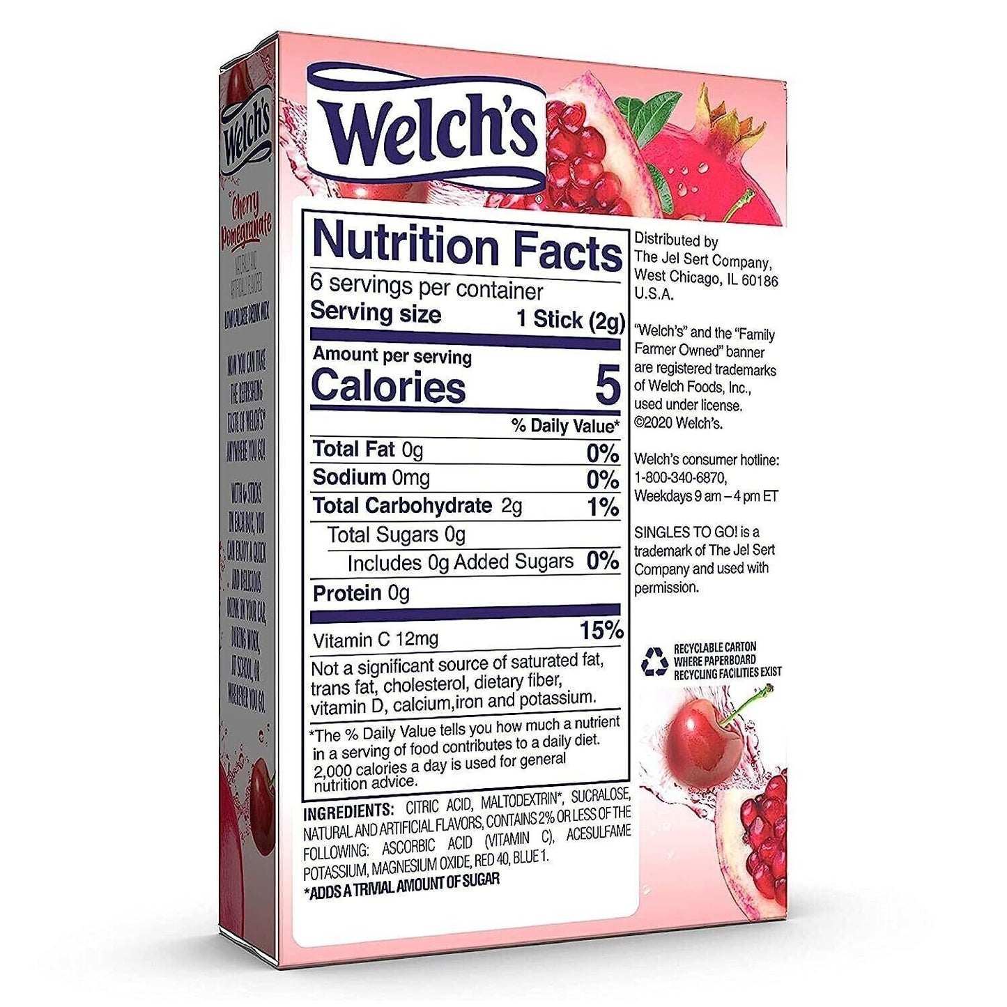 Welch's Drink Mix (sugar free powder) - 4 Flavour Choices - 6 Servings