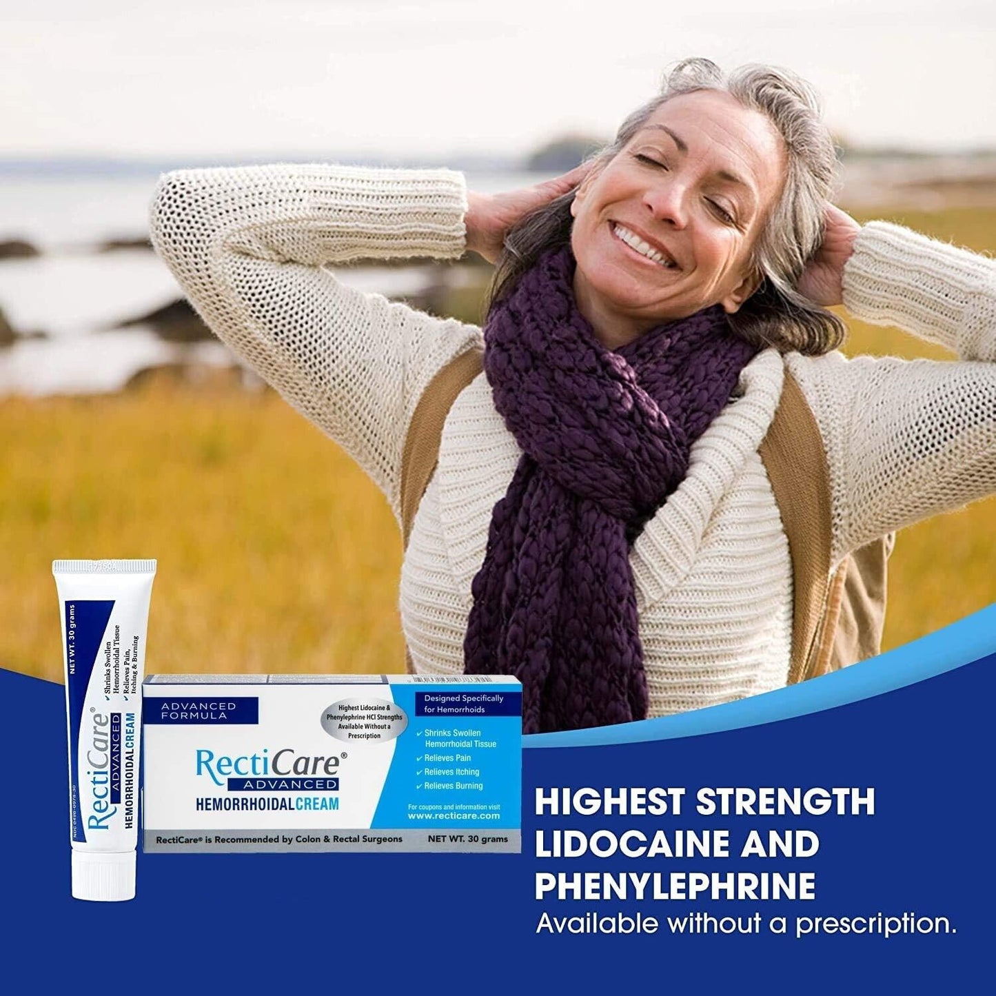 RectiCare ADVANCED Hemorrhoidal Cream Rapid Pain Relief 30g - FREE EXPRESS POST