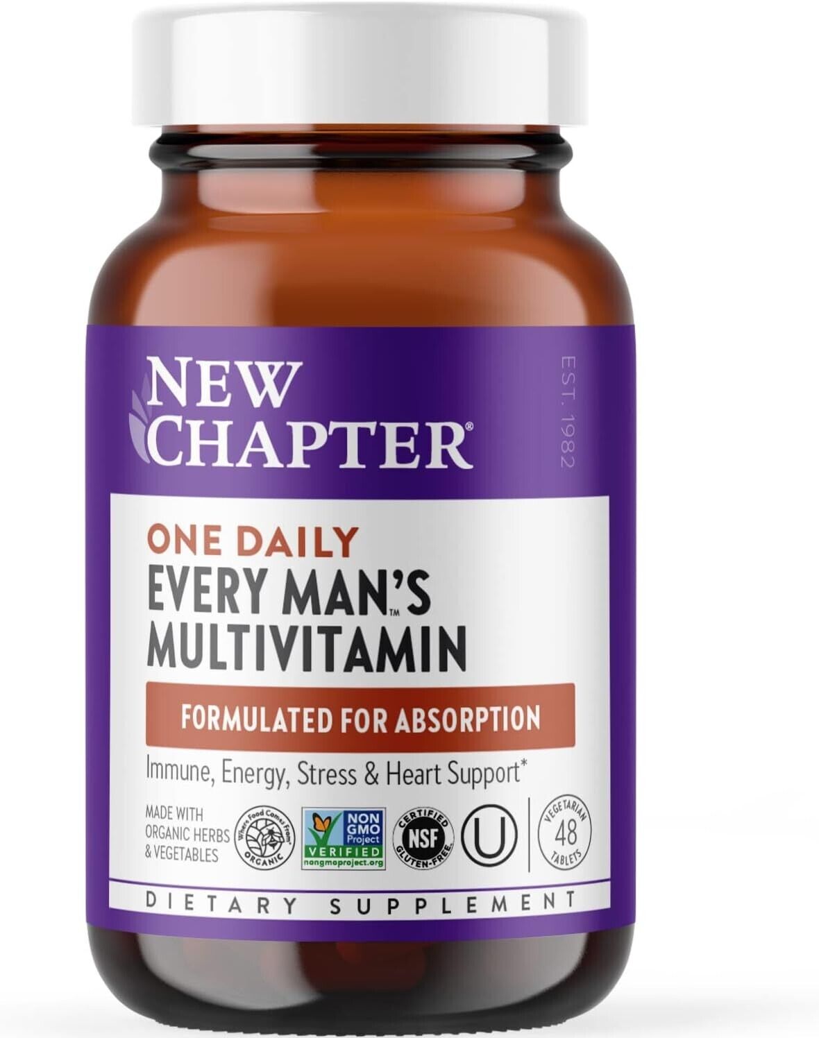 NEW CHAPTER One Daily Every MAN'S Multivitamin Immune & Energy Support - 48 Tabs