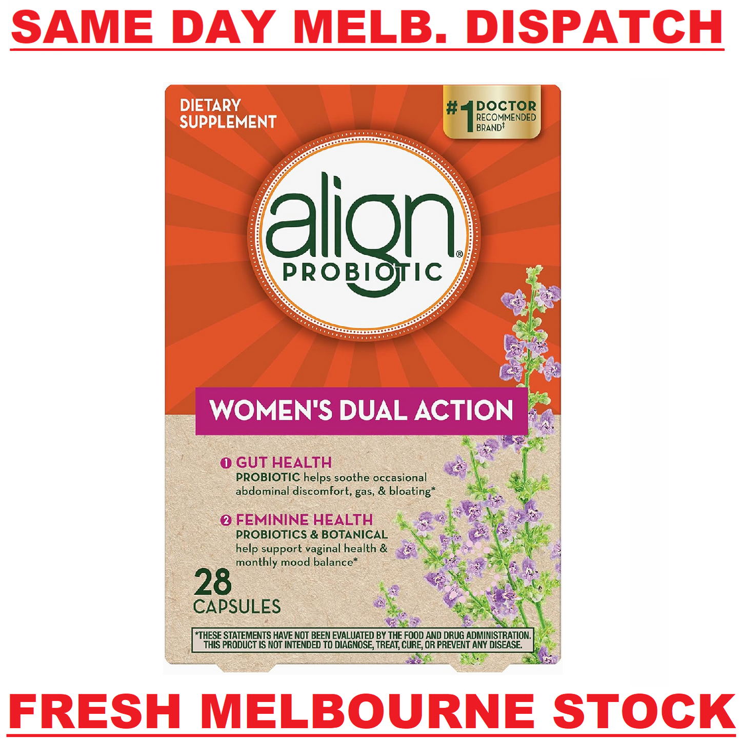 Align Probiotic Women's Dual Action Digestive Support & Vaginal Health 28 Caps