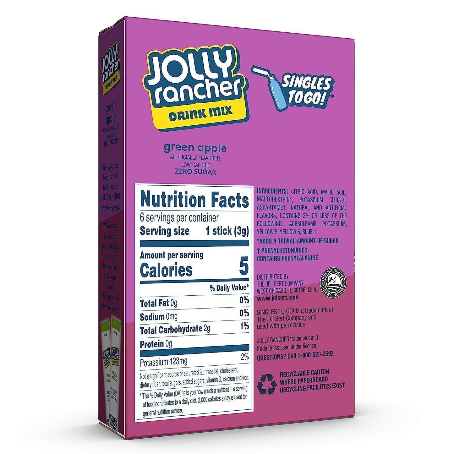 Jolly Rancher Drink Mix (sugar free powder) - 6 Flavour Choices - 6 Servings