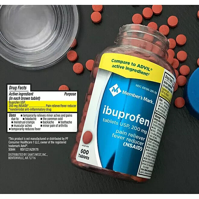 USA made IBUPROFEN 600 tablets 200mg Pain Reliever NSAID As Nurofen
