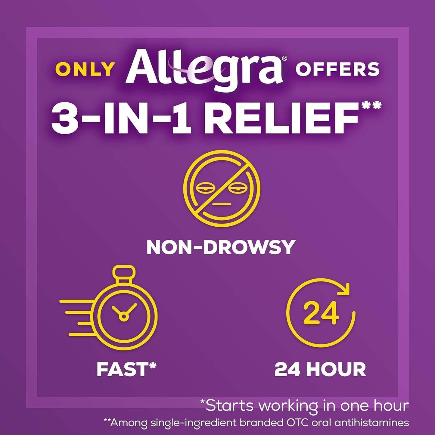 ALLEGRA ALLERGY FEXOFENADINE 180MG (SAME AS TELFAST 180MG) 45 TABLETS EXP. 01/25