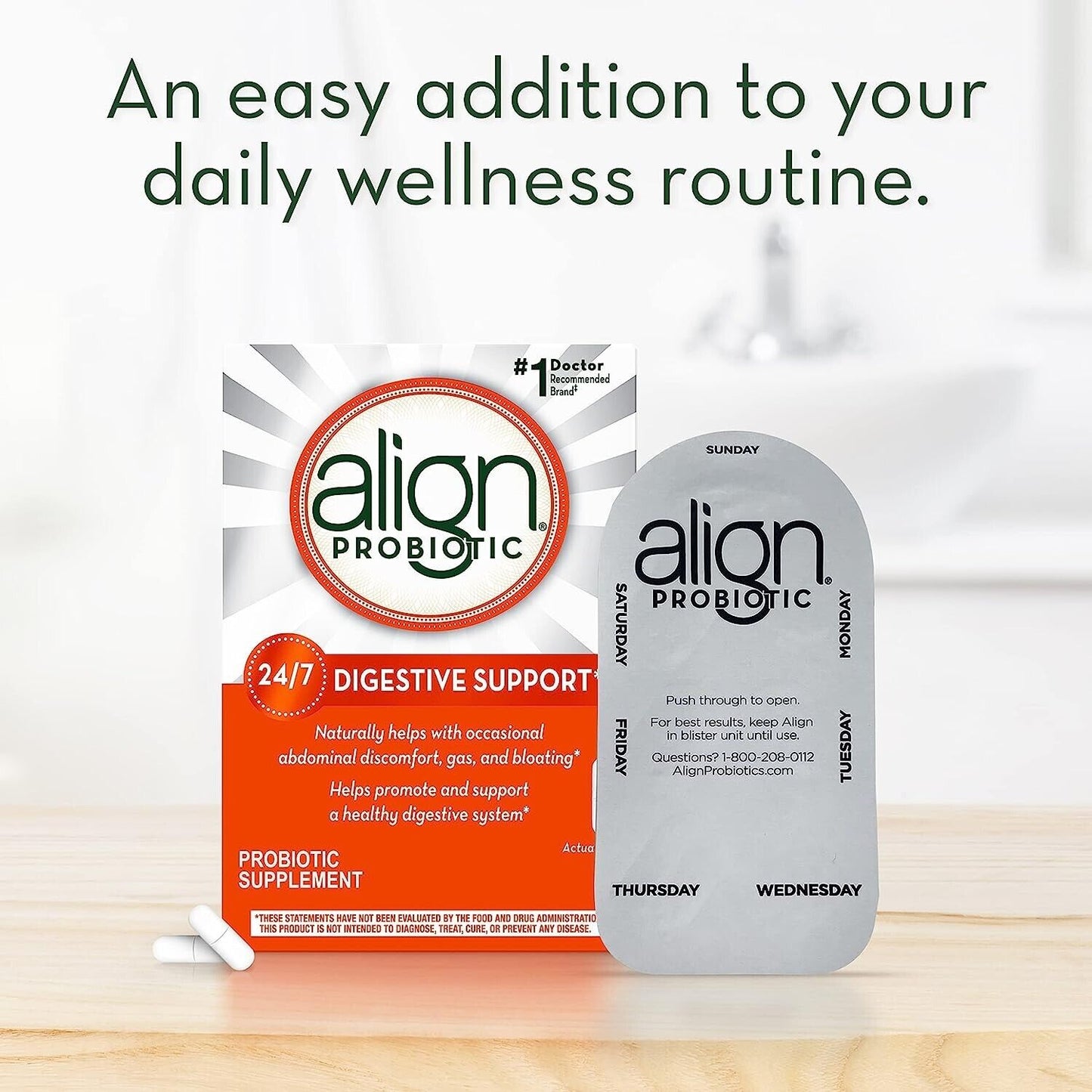 Align Probiotic Supplement 1-Billion CFU Daily Digestive Health Support 42 Caps