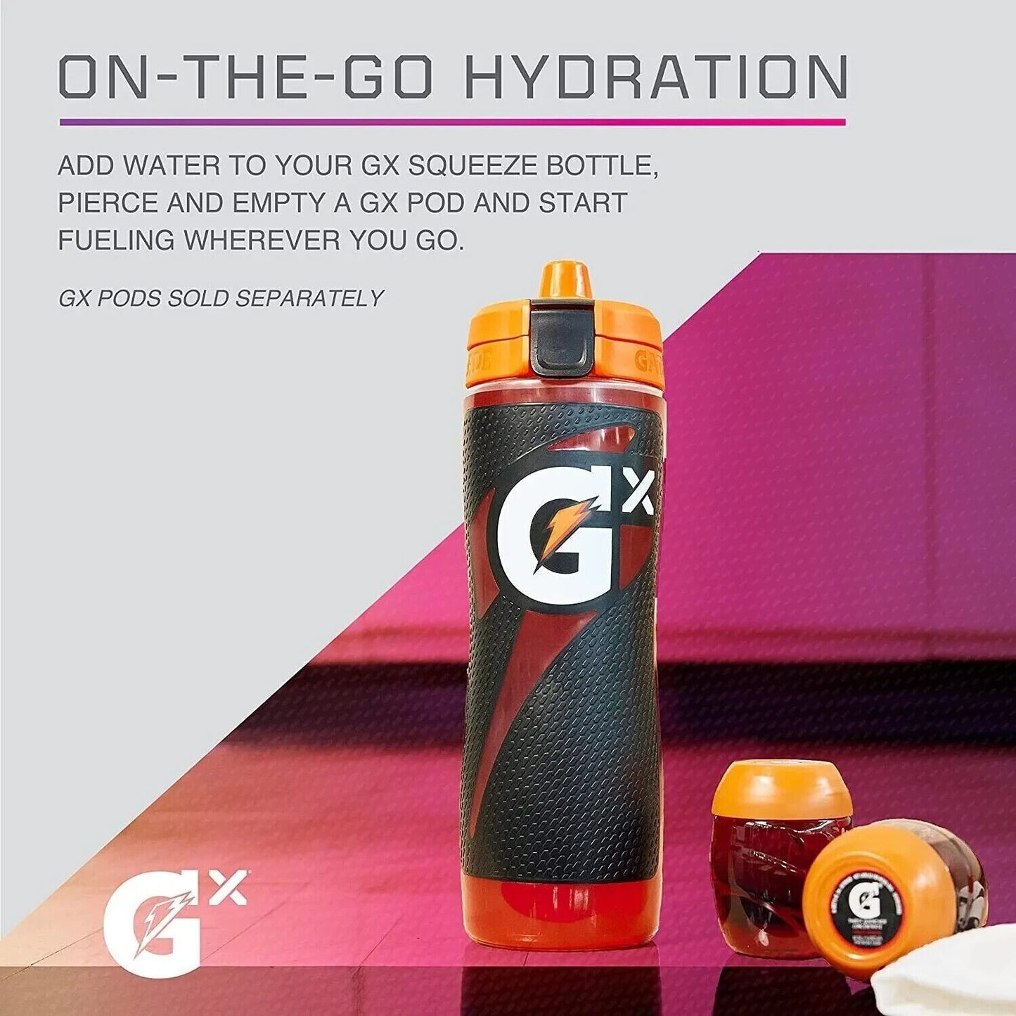 Gatorade Gx Sports Drink Bottle EASY GRIP LEAK PROOF BPA FREE 887mL - YELLOW