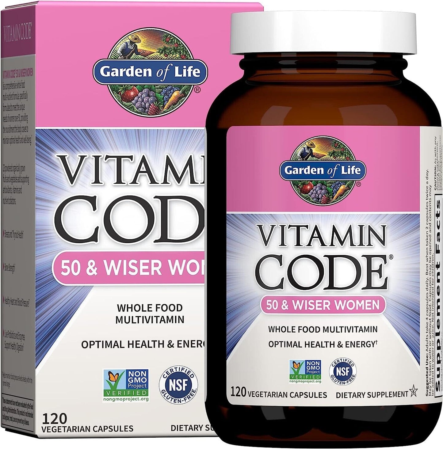 GARDEN OF LIFE Vitamin Code 50 & Wiser WOMEN Multivitamin + Probiotics - 120 Cap
