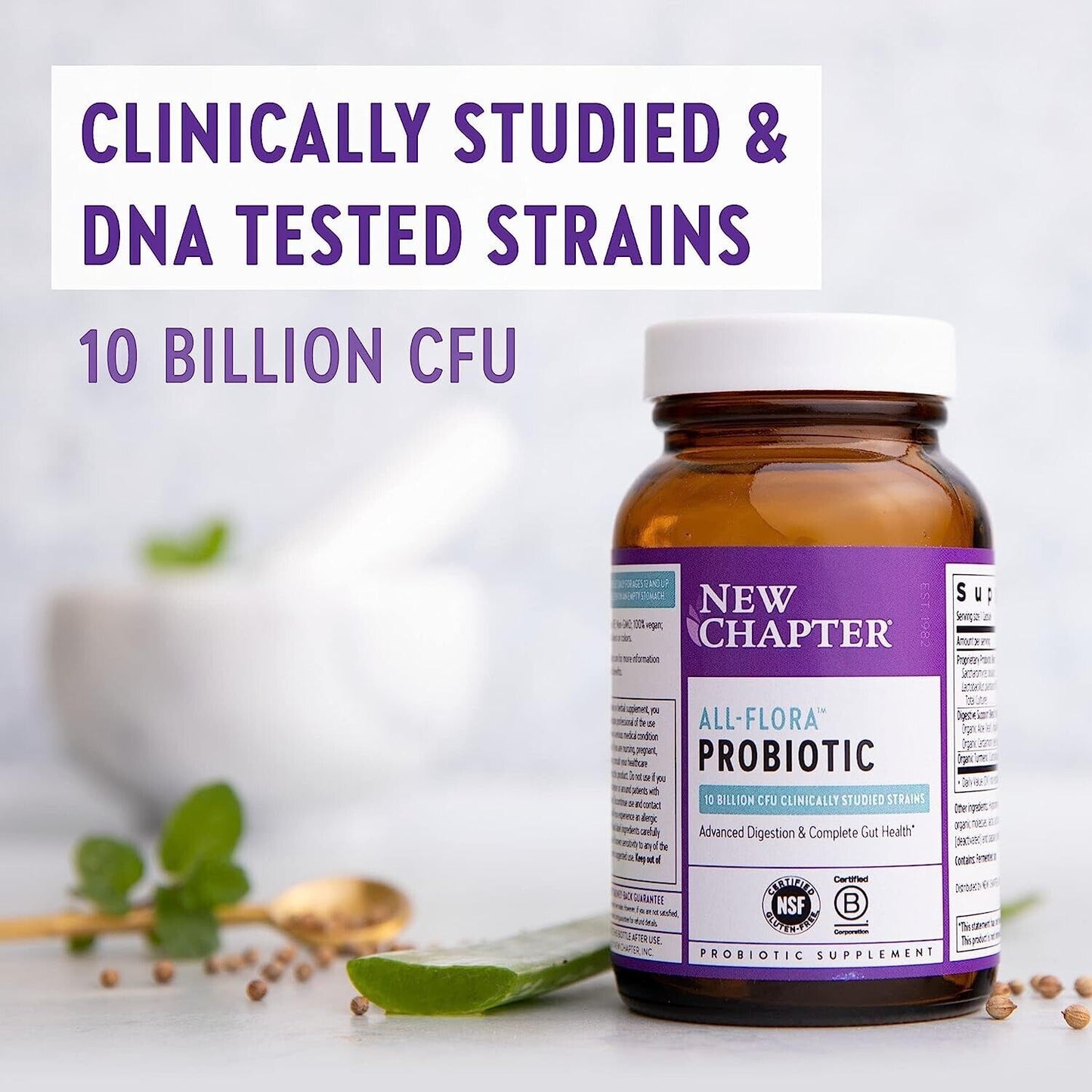 NEW CHAPTER All-Flora Probiotic 10B-CFU Digestion Support & Gut Health - 30 Caps