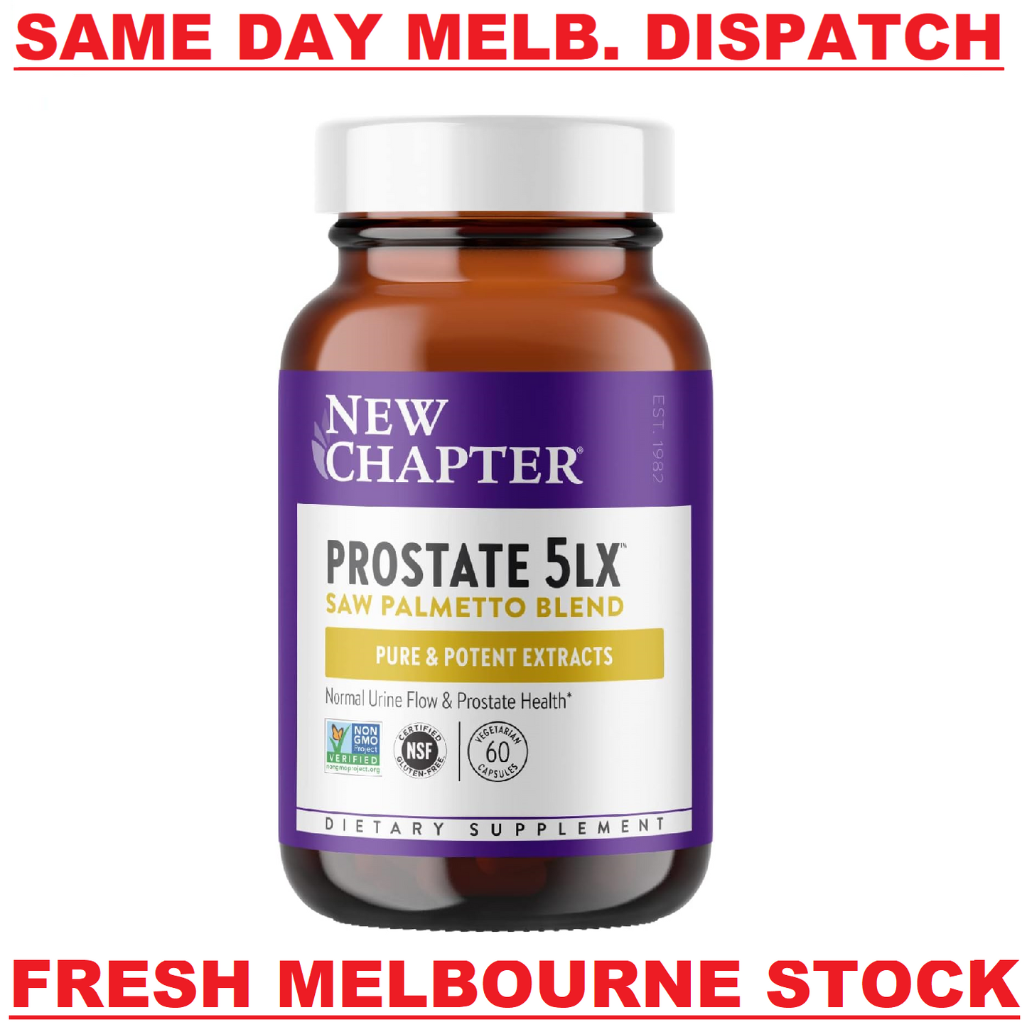 NEW CHAPTER Prostate 5LX Prostate Health & Urine Flow Support - 60 Capsules