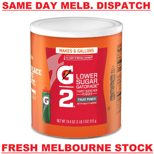 Gatorade G2 LOW SUGAR Electrolyte Sports Powder FRUIT PUNCH - 551g (Makes 22L)