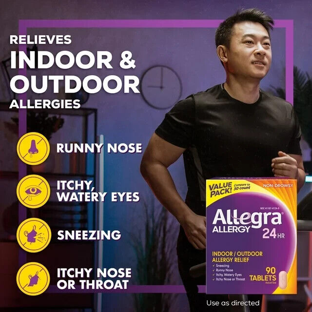 ALLEGRA ALLERGY FEXOFENADINE 180MG (SAME AS TELFAST 180MG) 90 TABLETS EXP. 01/25