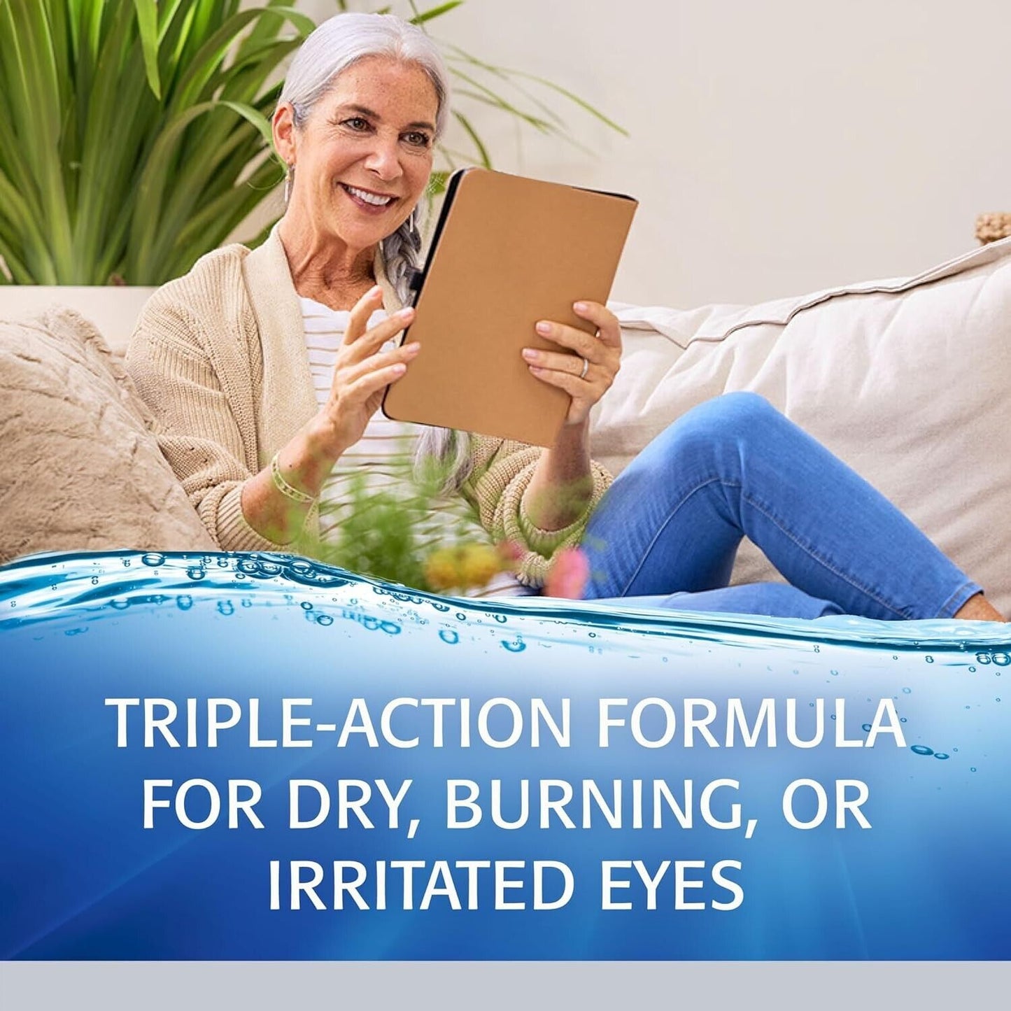 Refresh Optive Advanced Lubricant Eye Drops Triple Action Relief - 10mL Bottle