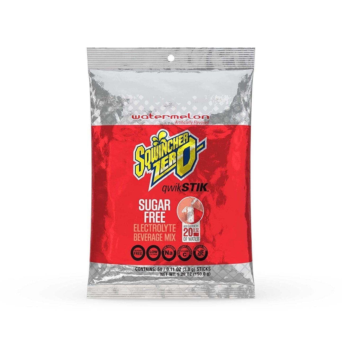 Sqwincher Zero Qwik Stik Electrolyte Drink- Sugar Free- 50 Servings -10 Flavours