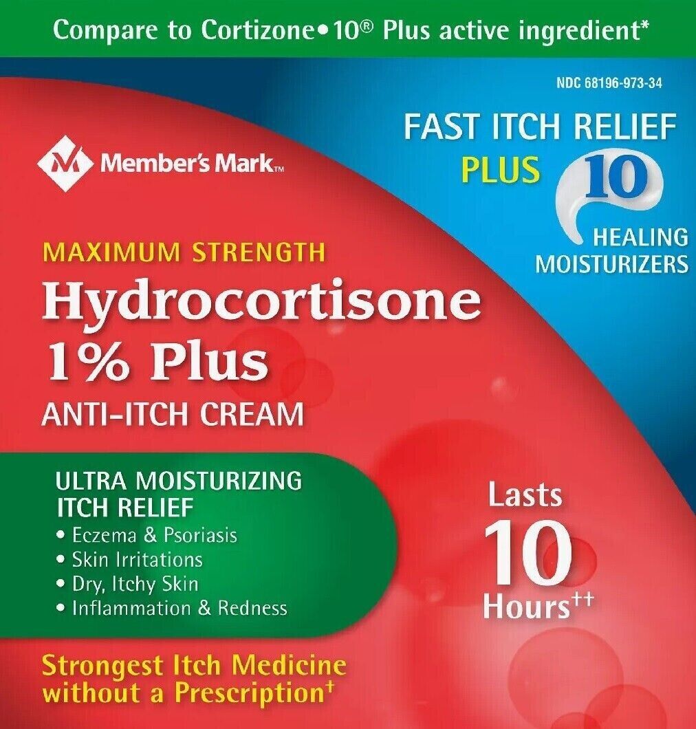 4x Members Mark 1% Hydrocortizone Cream 56g Itching Relief Dematitis Eczema