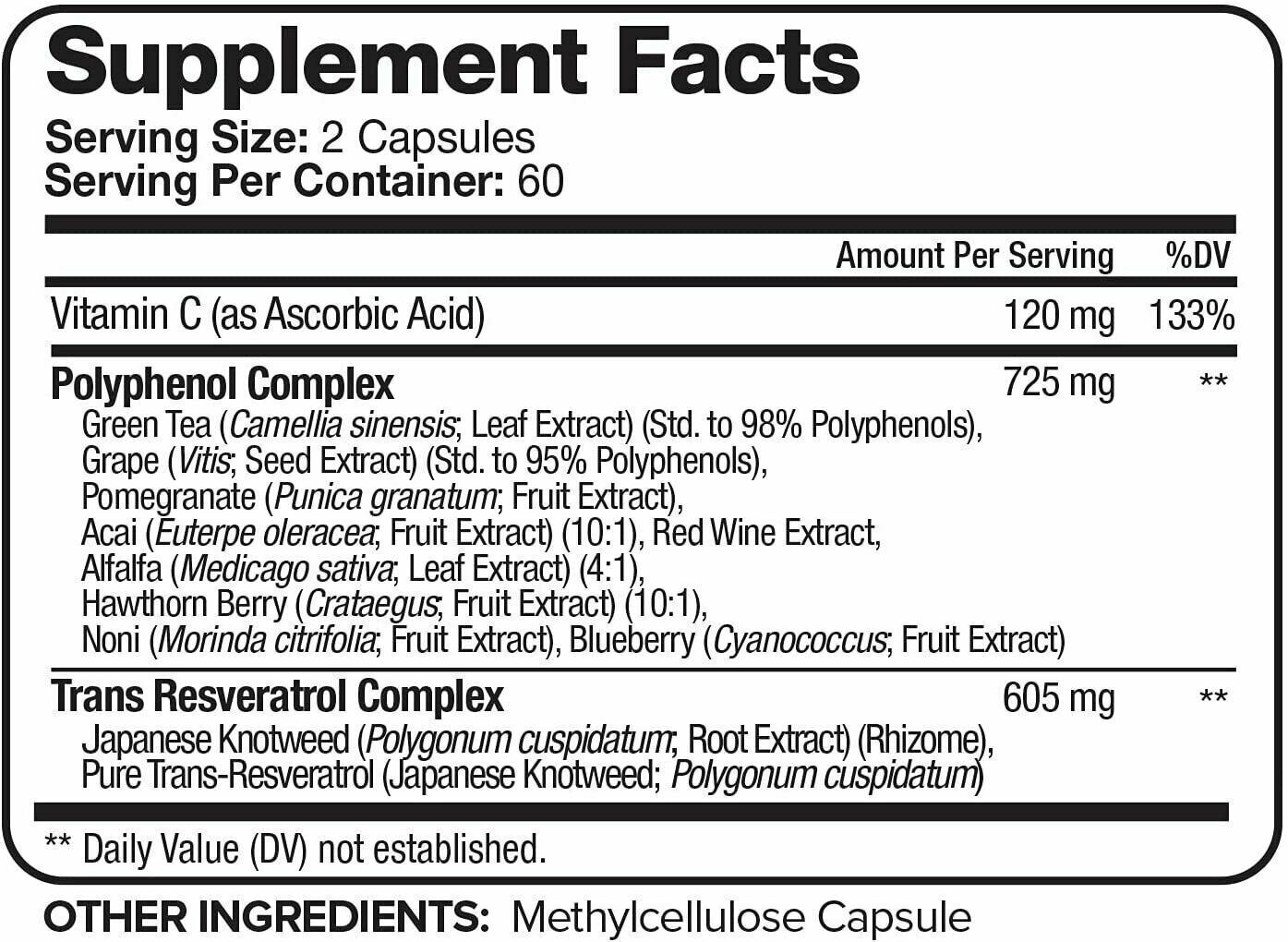 NUTRIVEIN RESVERATROL 1450mg 120 Caps Anti-Aging NAD+ NMN Booster - FREE EXPRESS