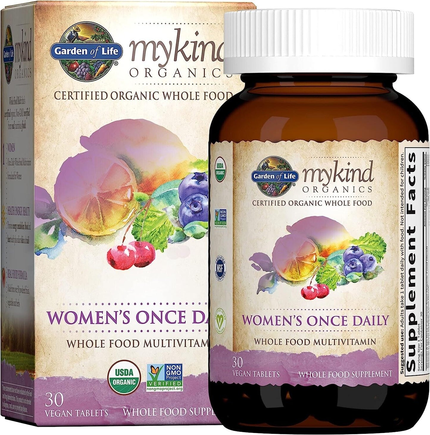 GARDEN OF LIFE mykind Organics WOMENs Once-Daily Whole Food Multivitamin 30 Tabs