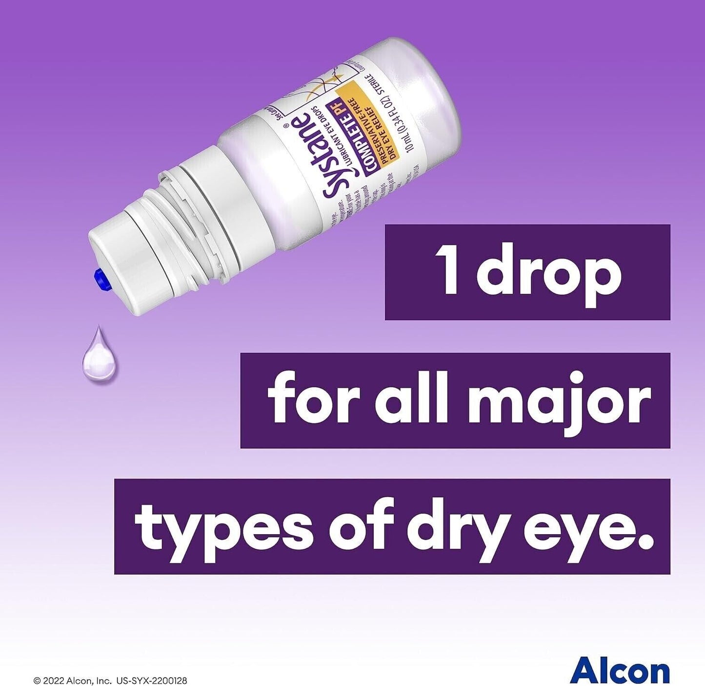 Systane Lubricant Eye Drops Complete PF Preservative-Free Dry Relief 2x10mL 2PK