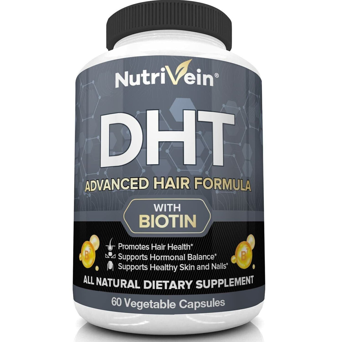 NUTRIVEIN DHT BLOCKER + BIOTIN Advanced Hair Growth 60 Caps - FREE EXPRESS POST!