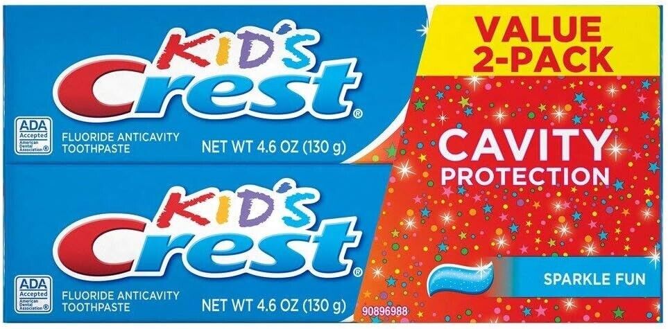 Kid's Crest 2x130g Cavity Protection Fluoride Children's Toothpaste Sparkle Fun