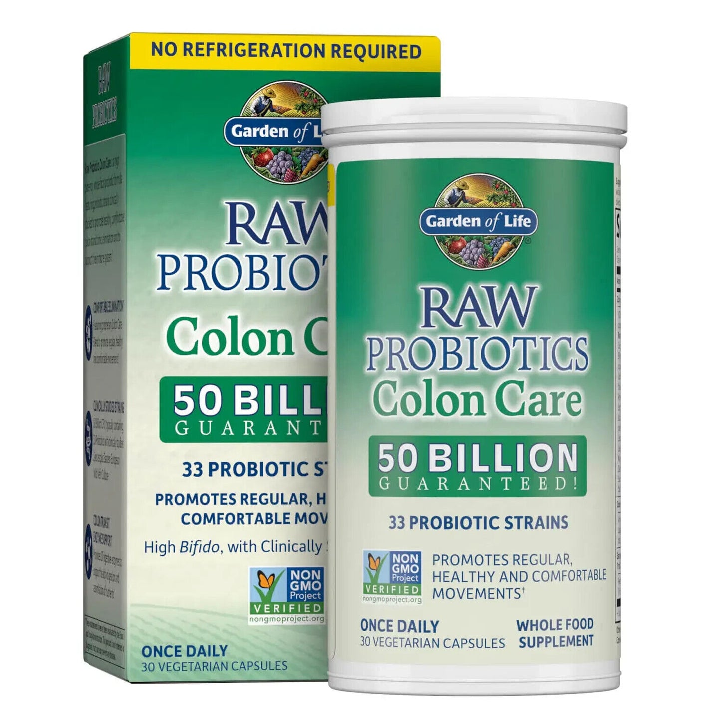 GARDEN OF LIFE RAW PROBIOTICS Once Daily Colon Care 50-Billion CFU - 30 Capsules