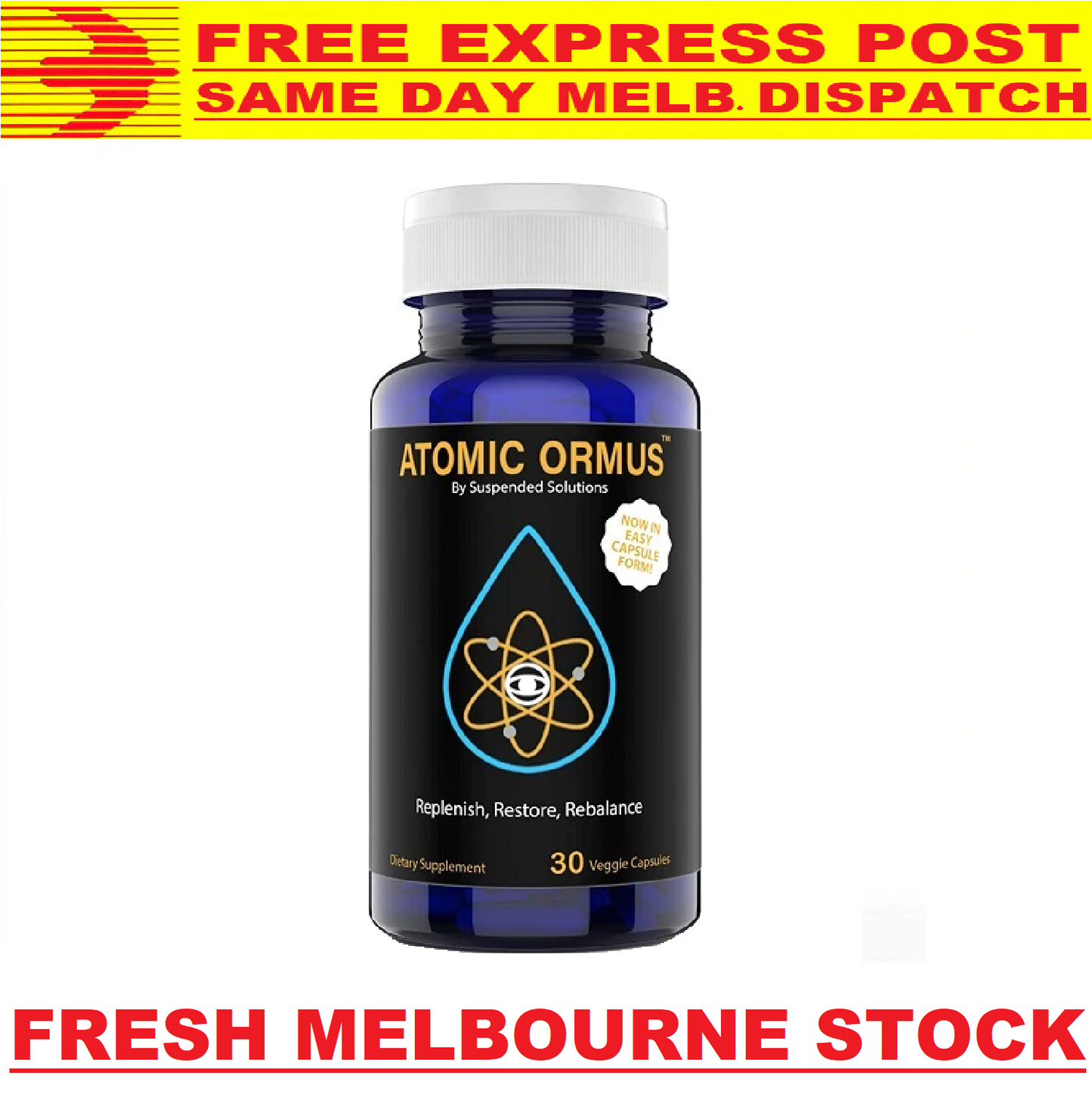 ATOMIC ORMUS MONATOMIC GOLD 30 CAPS Energy Brain Function - FREE EXPRESS POST!
