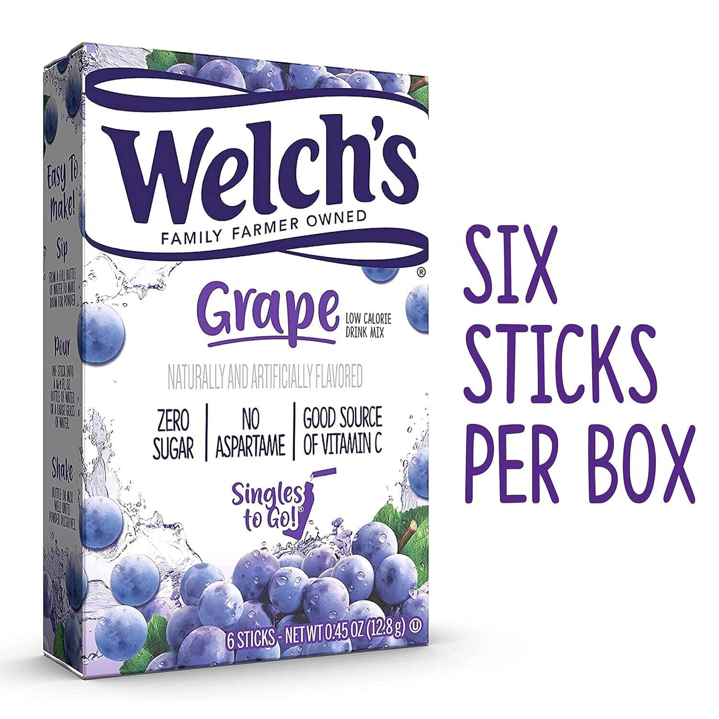 Welch's Drink Mix (sugar free powder) - 4 Flavour Choices - 6 Servings