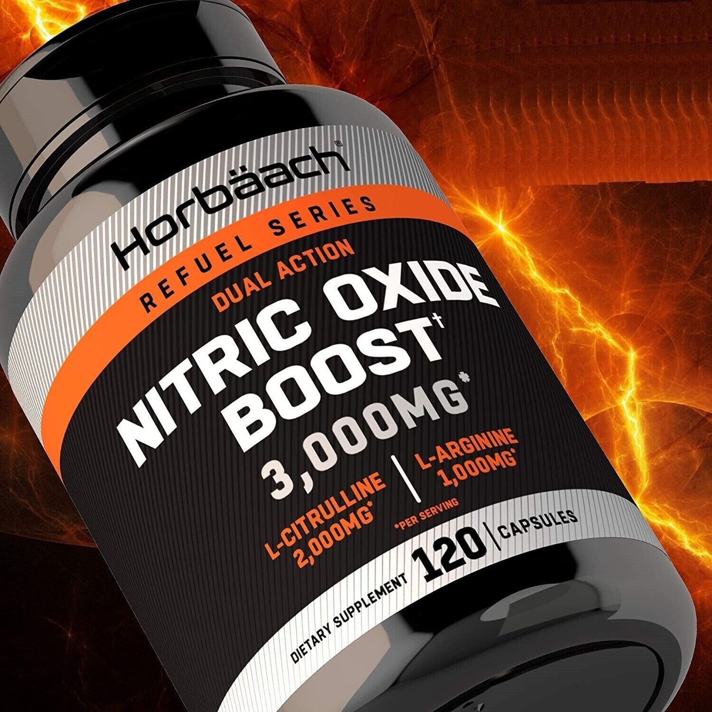 Nitric Oxide NO2 Boost 3000mg 120 Capsules DOUBLE STRENGTH Horbach FREE EXPRESS!