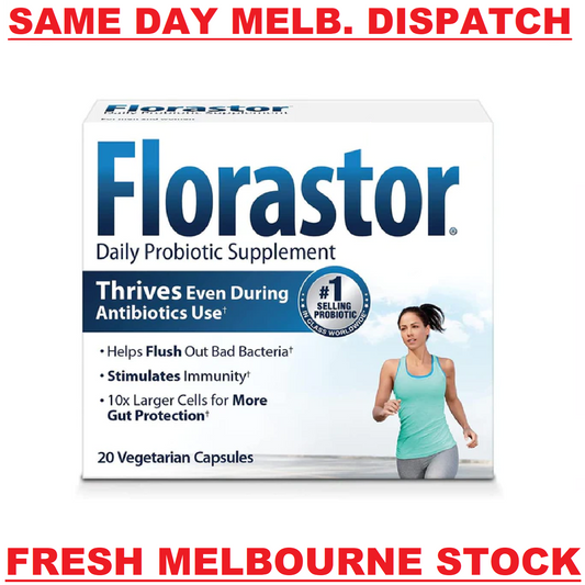 Florastor Daily Probiotic Supplement Digestive Health for Men & Women - 20 Caps