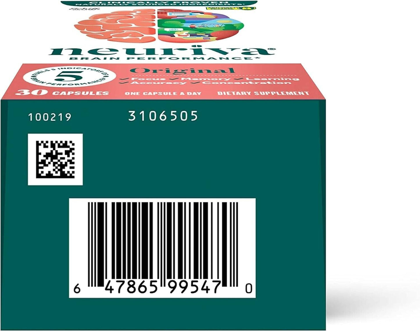 NEURIVA Brain Health Original - Cognitive Focus Memory Support - 30 Capsules