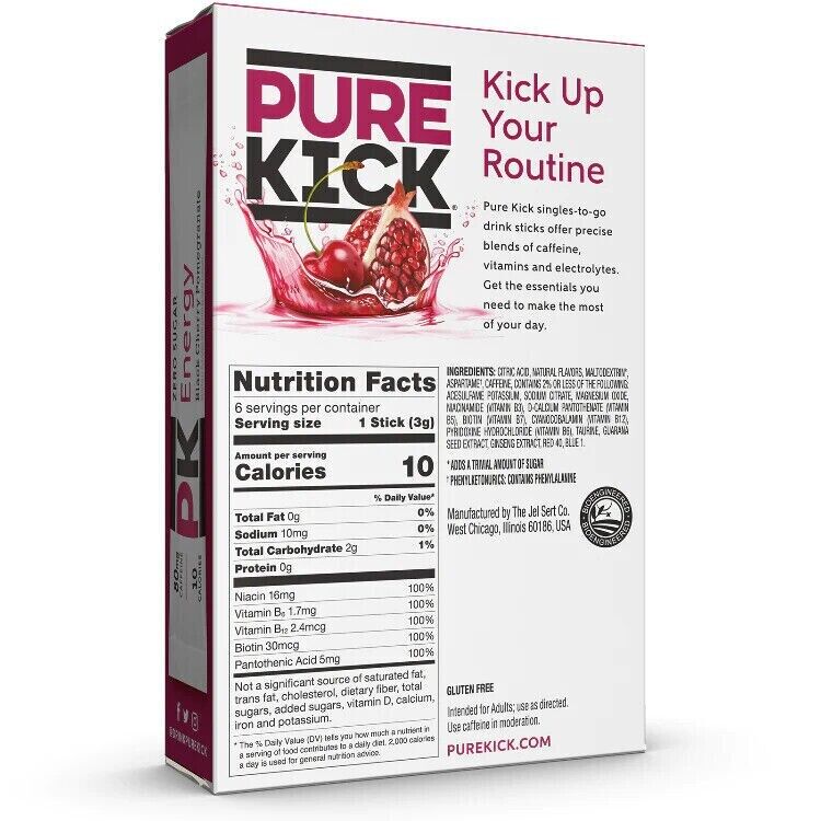 Pure Kick Electrolyte & Energy Drink- Sugar Free- 6 Servings - 8 Flavours