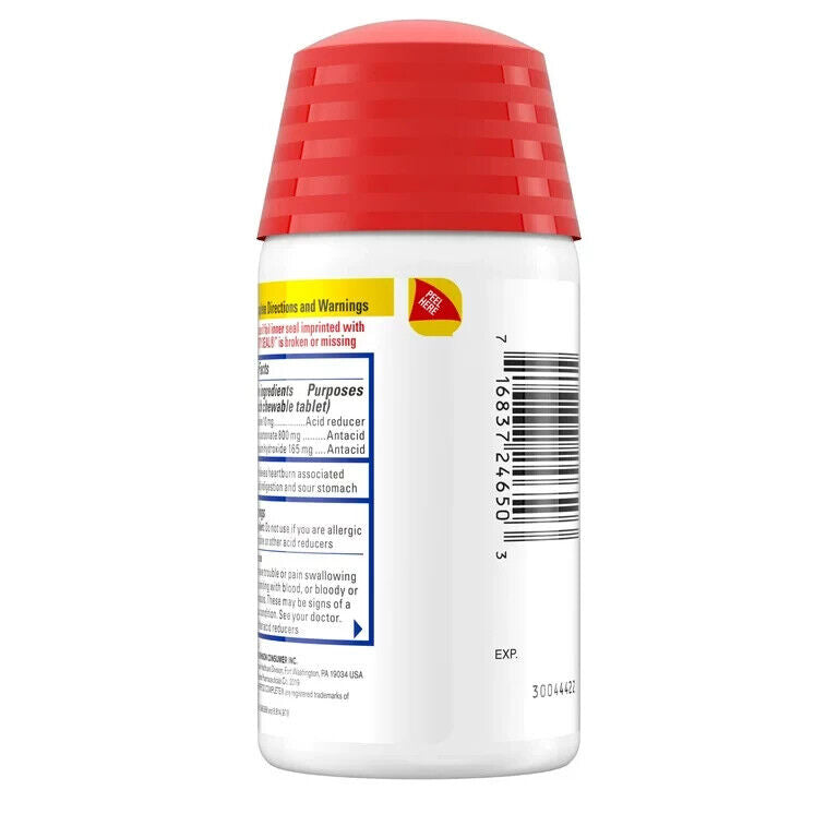 PEPCID Complete Famotidine 10mg Acid Reducer + Antacid 50 Chew Tablets Tropical