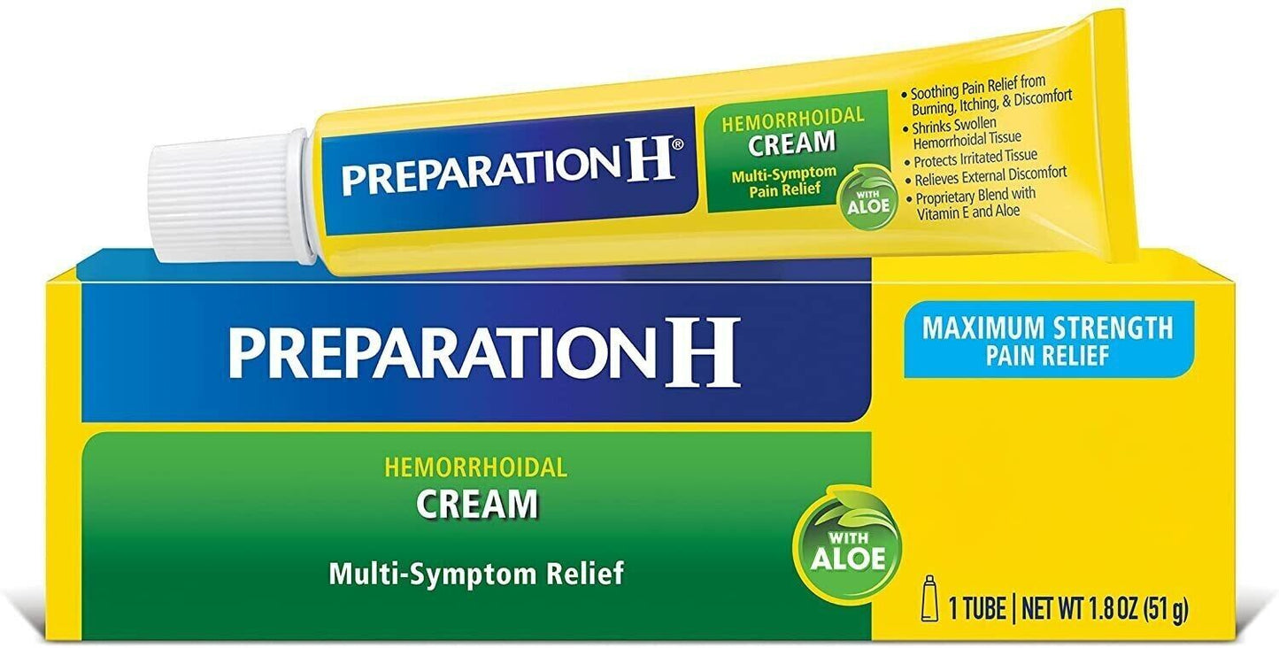 Preparation H Hemorrhoidal Cream With Aloe 51g / 1.8oz Tube - FREE EXPRESS POST!