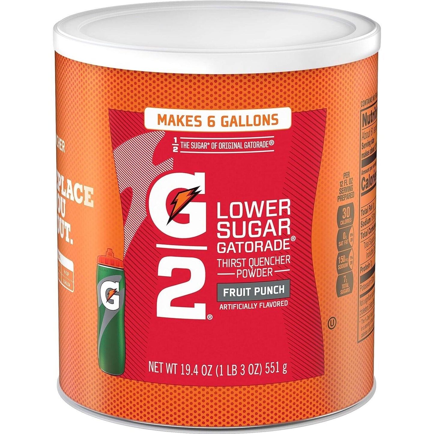 Gatorade G2 LOW SUGAR Electrolyte Sports Powder FRUIT PUNCH - 551g (Makes 22L)