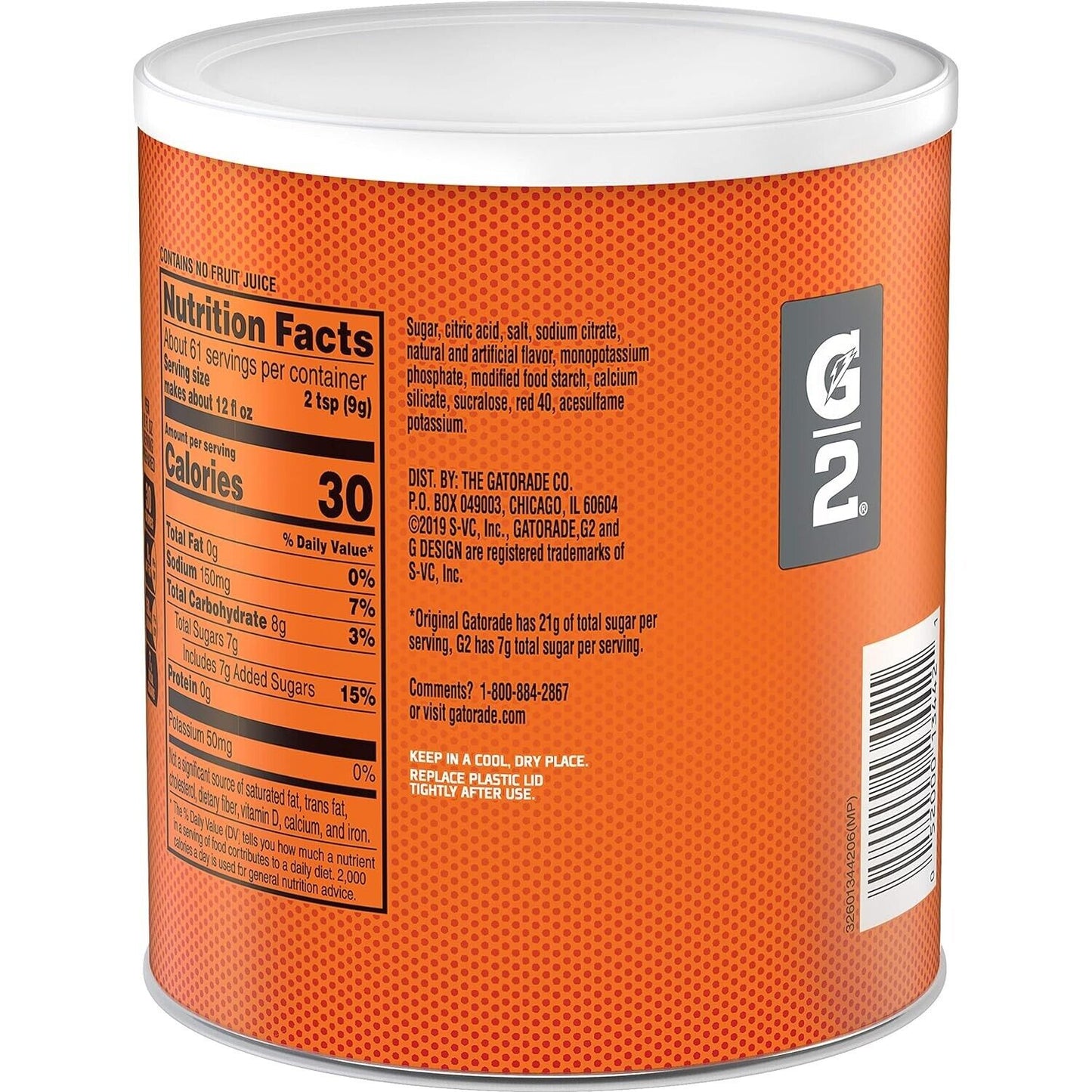 Gatorade G2 LOW SUGAR Electrolyte Sports Powder FRUIT PUNCH - 551g (Makes 22L)
