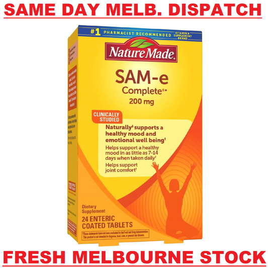 Nature Made SAM-e Complete 200mg Healthy Mood & Joint Support SAMe - 24 Tablets
