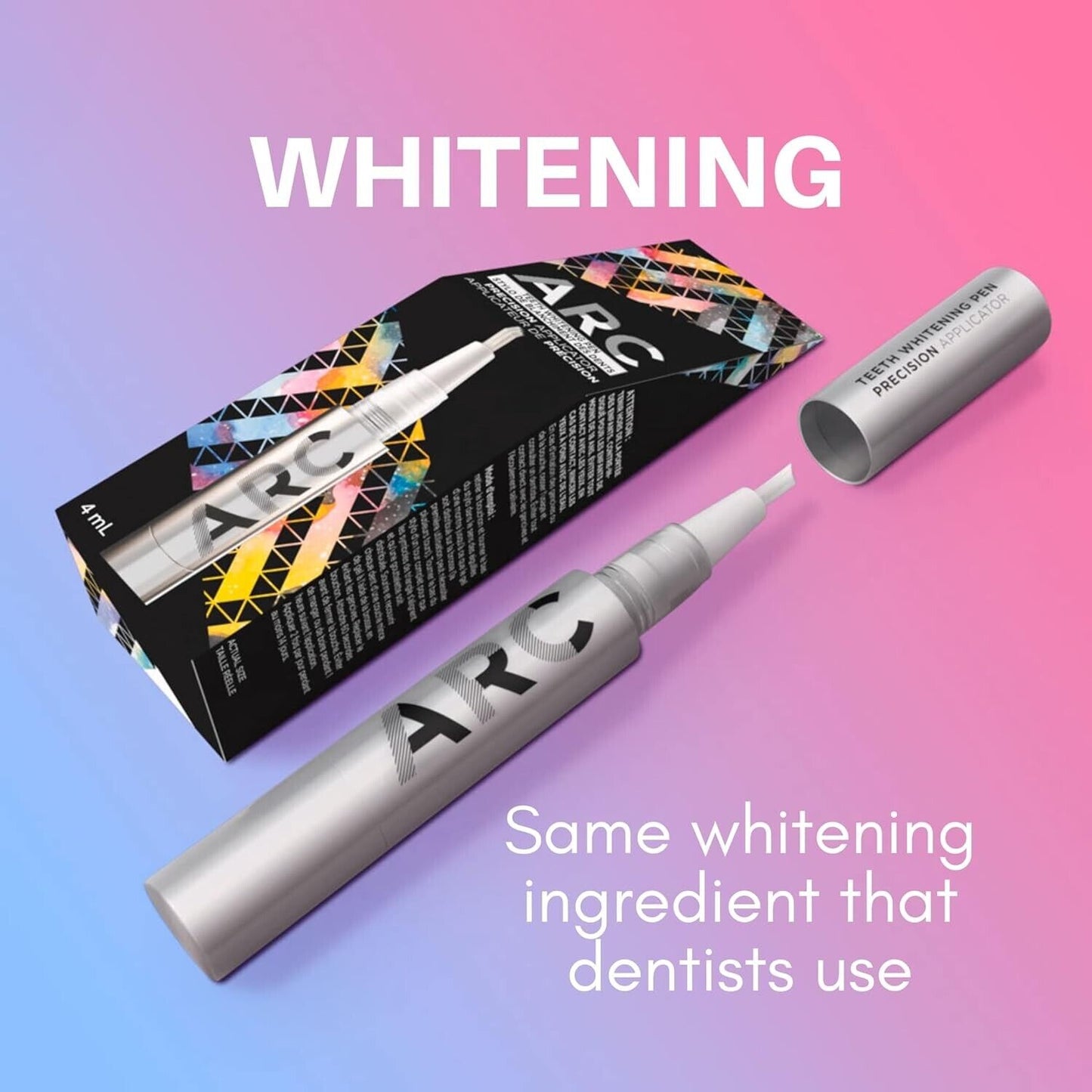 ARC Teeth Whitening Pen - Precision Applicator - Instant On-The-Go Whitening 4mL