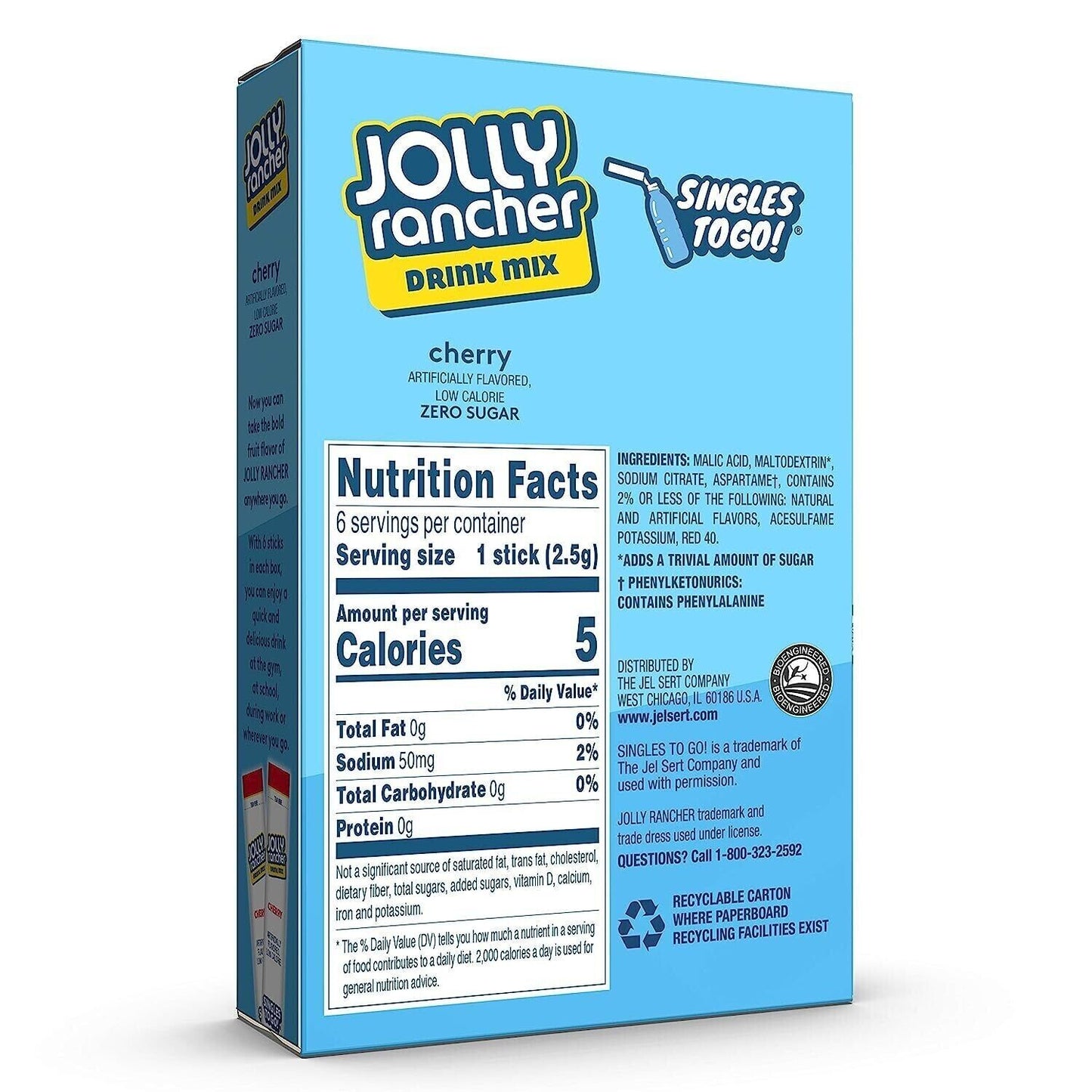 Jolly Rancher Drink Mix (sugar free powder) - 6 Flavour Choices - 6 Servings