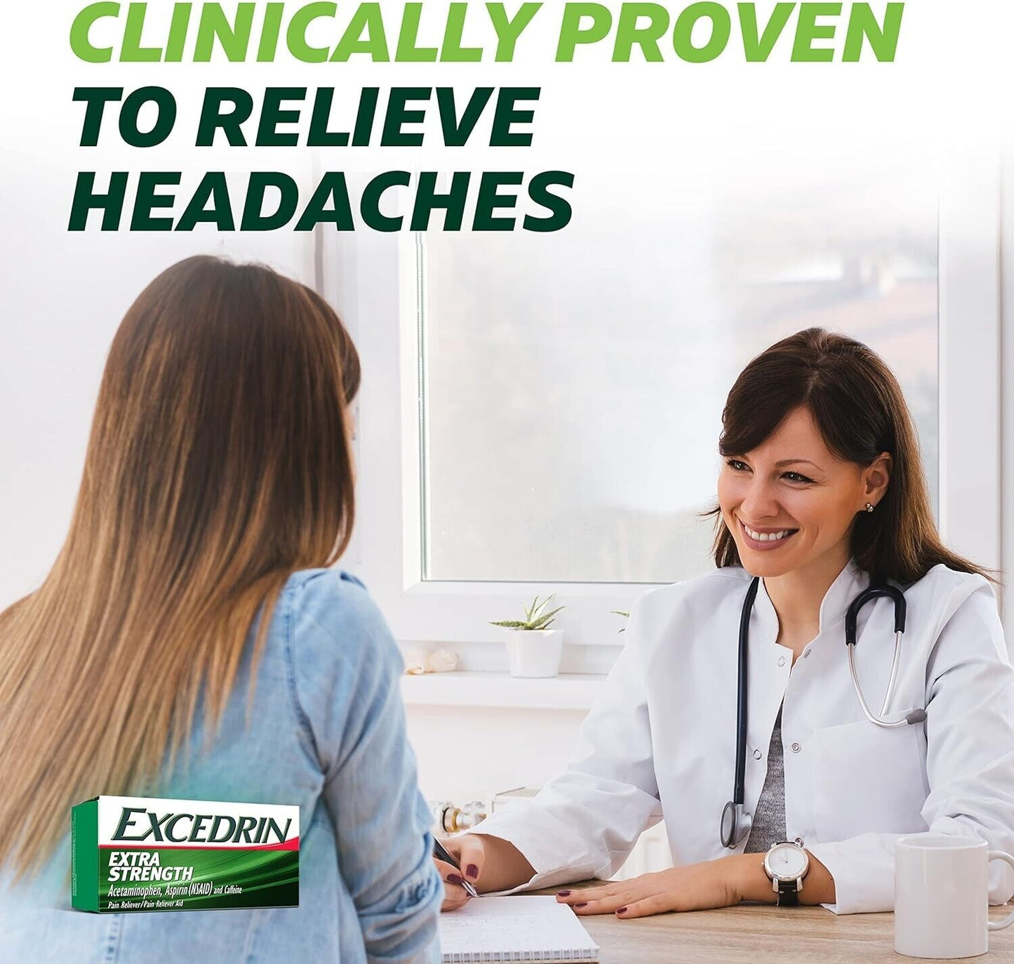 Excedrin EXTRA STRENGTH Coated Caplets 300 Caps Migraine Headache Pain Relief
