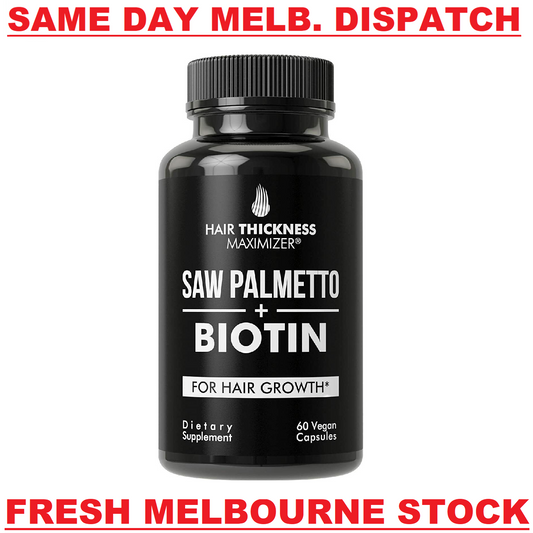 SAW PALMETTO 1000 mg + BIOTIN 10000 mcg HAIR GROWTH VITAMINS DHT BLOCKER 60 CAPS