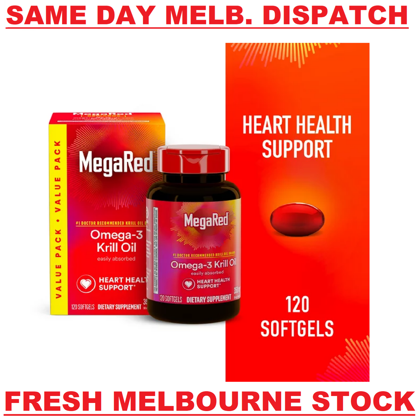 MegaRed Antarctic Krill Oil 350mg 120 Softgels Omega-3s EPA DHA and Astaxanthin