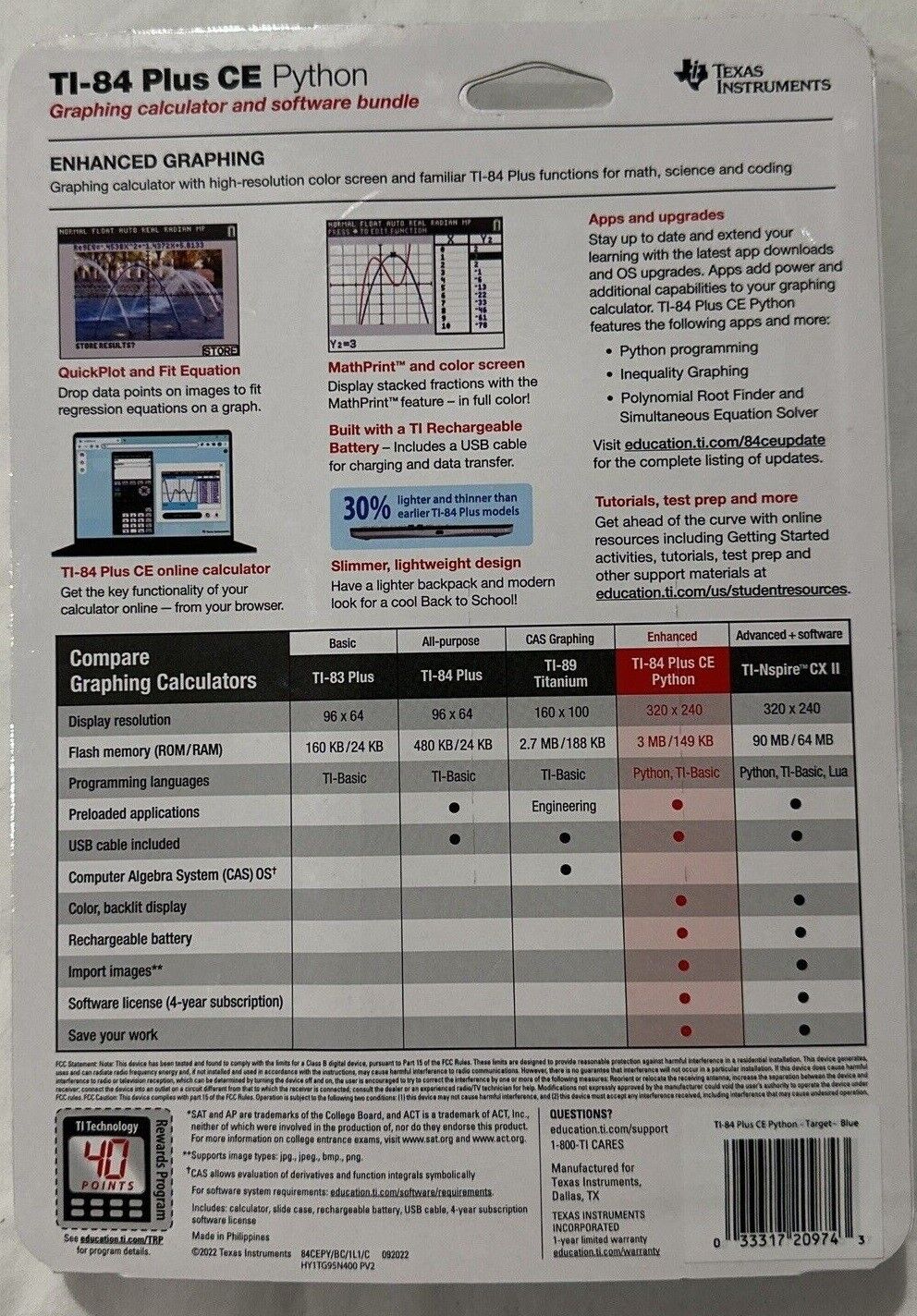 Texas Instruments TI-84 Plus CE PYTHON Graphing Calculator RED - FREE SHIPPING